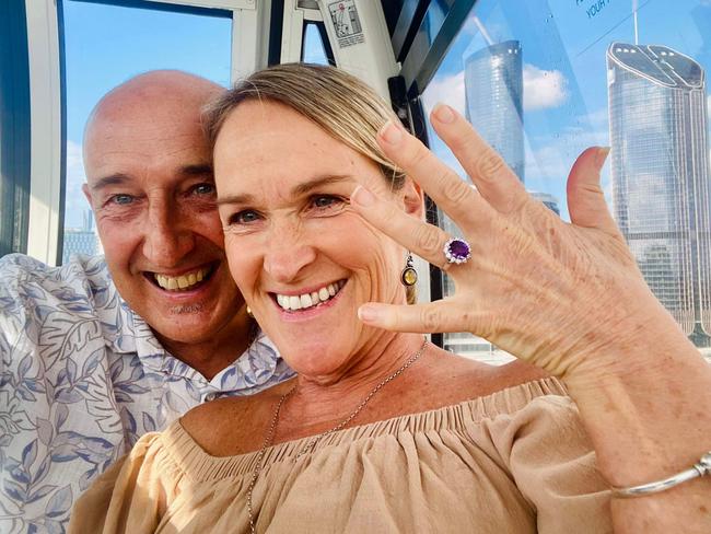 Walter Mikac and Bridgette Pinnock who got engaged at Love Stories on Wednesday night - Photo Supplied