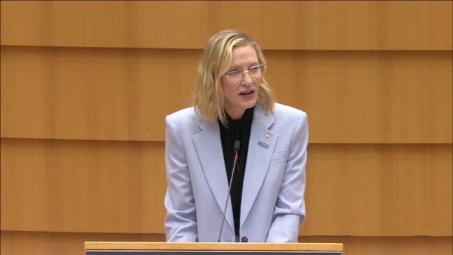 Cate Blanchett urges EU politicians on asylum-seeker solutions