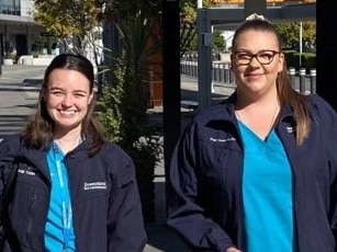 Nurses Topaz Stringfellow and Rachel Galuzen-Meakins