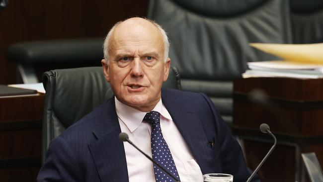 Minister Eric Abetz. Parliament question time. Picture: Nikki Davis-Jones