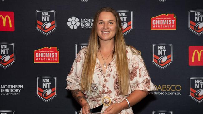 2024 Women’s Highest Points Scorer Victoria Alley at the 2024 NRL NT Frank Johnson / Gaynor Maggs medal night. Picture: Pema Tamang Pakhrin