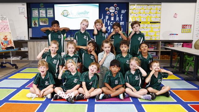 MY FIRST YEAR 2024 -SILLY FACES – Freshwater State School prep class KD. Back (L-R): Neil, Tilly, Joseph, Amber, George. Middle (L-R): Max, Willow, Angel, Maggie, Jyran, Aiden Front (L-R): Coen, Ariana, Max, Alexander, Summer, Fletcher Picture: Brendan Radke