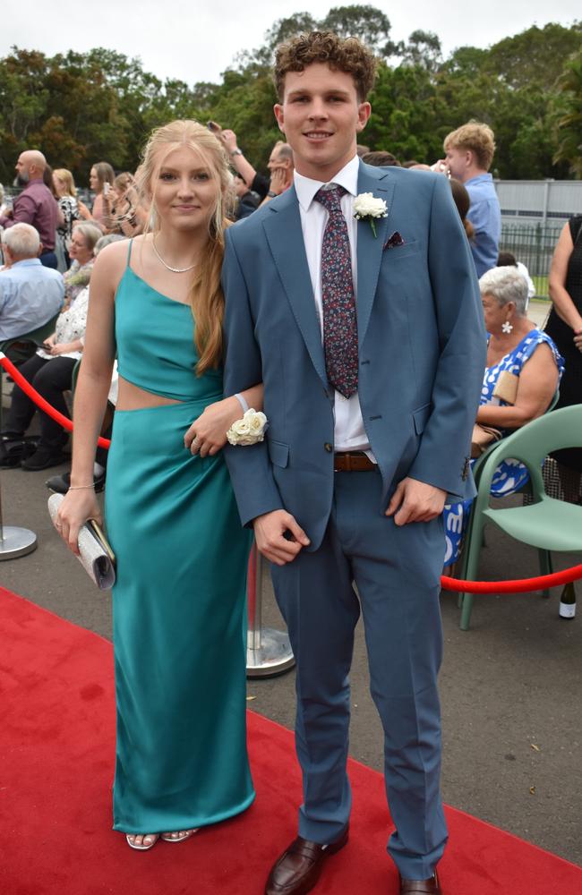 Chloe Mitchell and Rhys Vizer at the Pacific Lutheran College Formal held at the Sunshine Coast Turf Club on November 15, 2024. Picture: Sam Turner