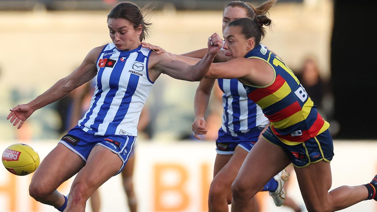 Star midfielders Ash Riddell (left) and Ebony Marinoff (right) are set to be named in the AFLW All-Australian team after they were named in a 42-player squad. Picture: Daniel Pockett / Getty Images