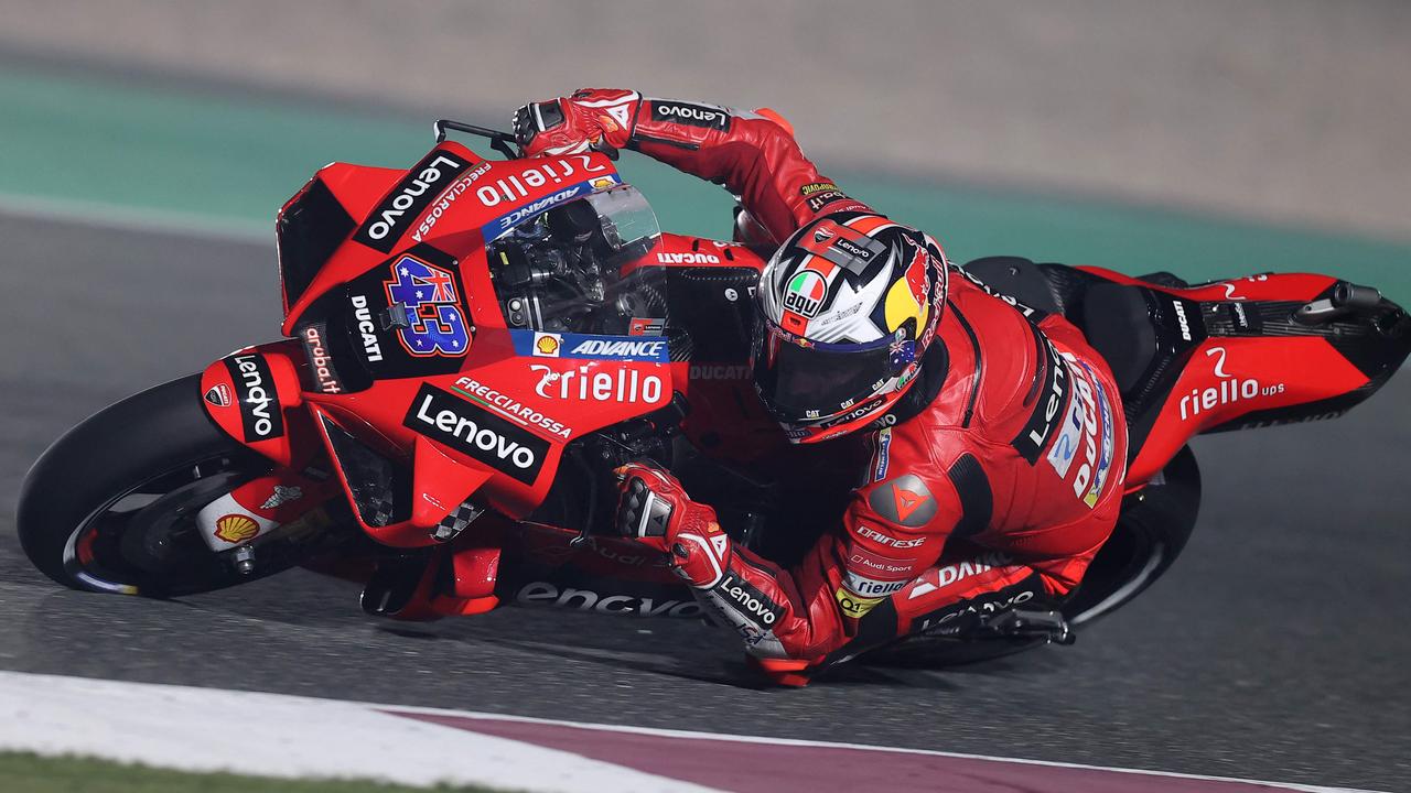 Ducati Lenovo Team's Australian rider Jack Miller rides during the second free practice session