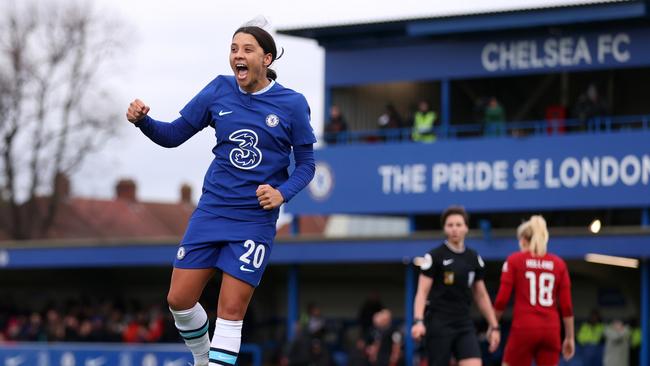 Sam Kerr has scored 20 goals in all competitions for Chelsea this season, Picture: Alex Pantling/Getty Images