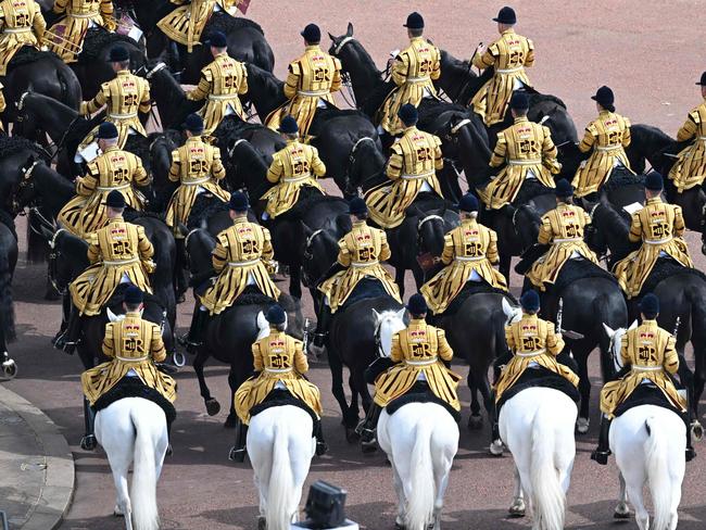 Members of Band of the Household Cavalry take part in the Queen's Birthday Parade, the Trooping the Colour. Picture: AFP