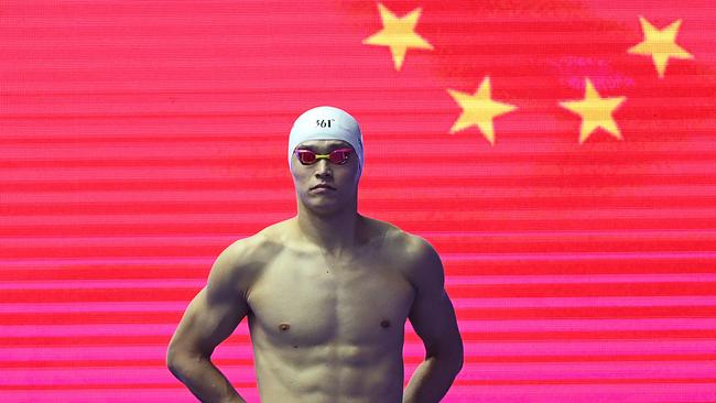 Sun Yang continues to fight against claims he tampered with blood vials. Picture: AFP