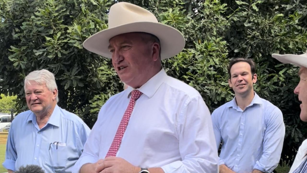 Former deputy prime minister Barnaby Joyce at Macadamias Australia in Bundaberg.