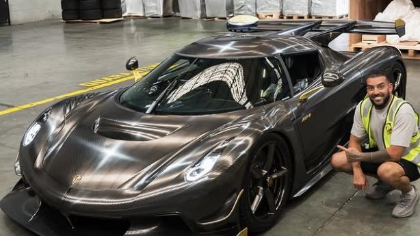 Australian entrepreneur Adrian Portelli has taken delivery of a Koenigsegg Jesko supercar. Picture: Instagram