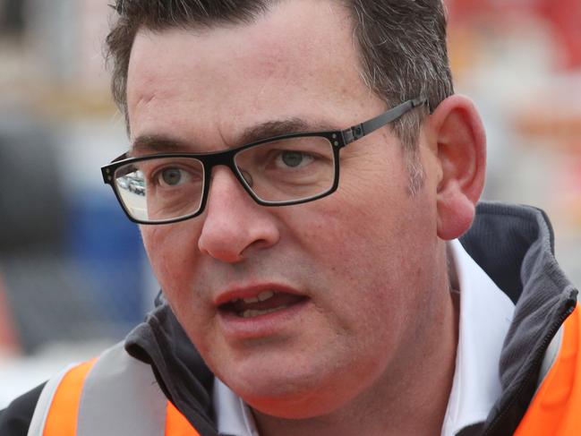 Premier Daniel Andrews visits the Metro Tunnel site in North Melbourne. Wednesday, June  5. 2019.Picture: David Crosling