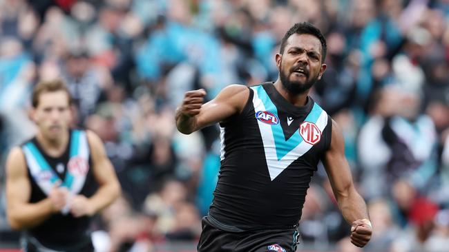 Willie Rioli is enjoying a purple patch of form for the Power. Picture: Getty Images