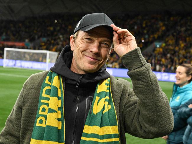 Australia's coach Tony Gustavsson is seen prior to the Australia and New Zealand 2023 Women's World Cup Group B football match between Canada and Australia at Melbourne Rectangular Stadium, also known as AAMI Park, in Melbourne on July 31, 2023. (Photo by WILLIAM WEST / AFP)