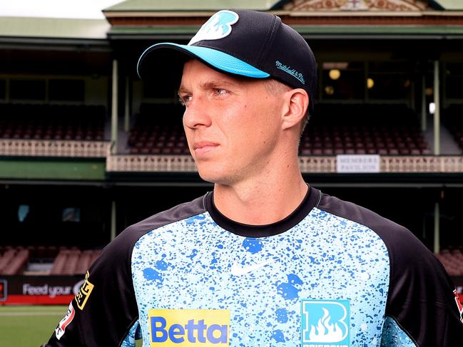 SYDNEY, AUSTRALIA - JANUARY 23: Brisbane Heat captain Nathan McSweeney poses during the BBL Final media opportunity at Sydney Cricket Ground on January 23, 2024 in Sydney, Australia. (Photo by Mark Evans/Getty Images)