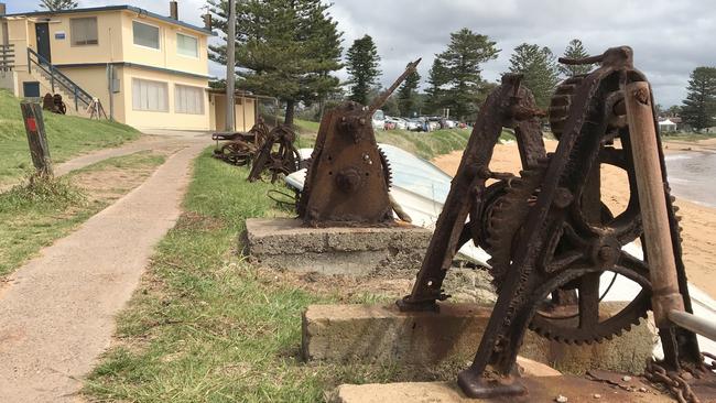 Some of the 12 historic boat winches that line Fishermans Beach at Collaroy. Picture Manly Daily