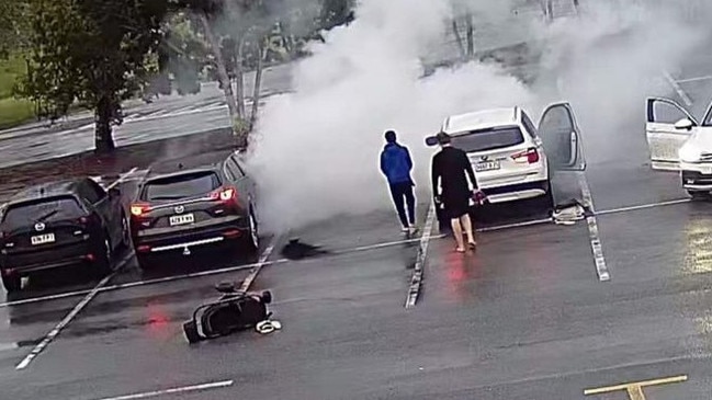 Five stolen cars and juvenile offenders caught on CCTV at Helensvale. Picture: Supplied