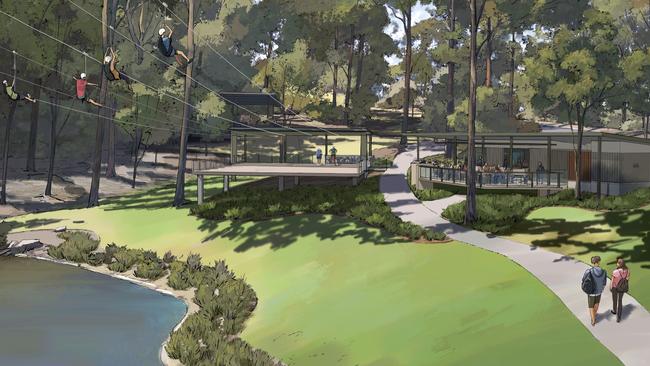 Mount Coot-tha zipline artist’s impressions - Scenic Zipline Gardens Landing and Kiosk