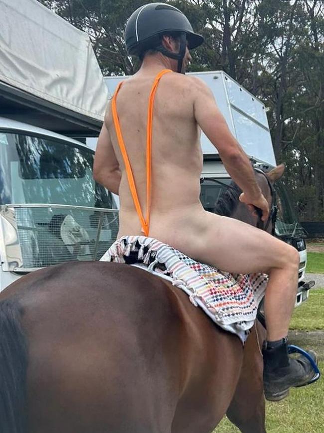 Mr Rose was stood down for wearing a mankini costume during a dressage event in February. Picture: Instagram