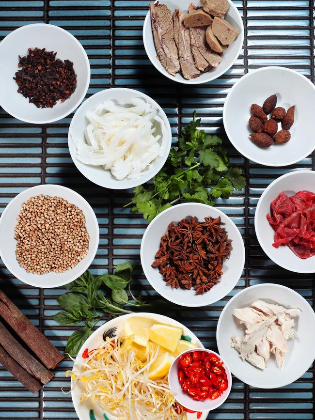 All the ingredients to make an amazing Pho. Picture: Rebecca Michael