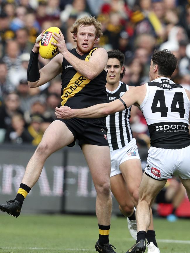 Glenelg star Josh Scott in action during this year’s SANFL grand final against Port Adelaide. Picture: Sarah Reed