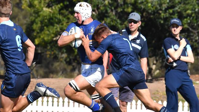 Churchie player Charlie Brosnan against BGS today. Picture, John Gass