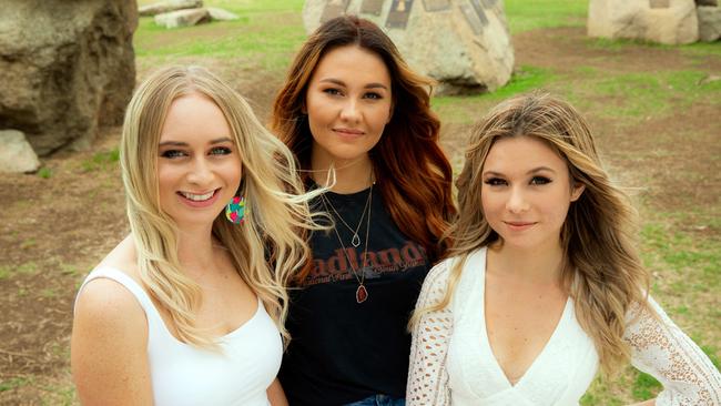 Hosts of the Golden Guitar Awards at the Tamworth Country Music Festival, Melanie Dyer, Sinead Burgess and Caitlyn Shadbolt. Picture: Josh Favaloro