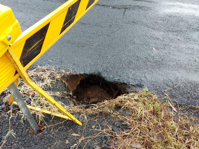 Savilles Road is closed to motorists after a defect was found on the road. CREDIT: Richmond Valley Council.