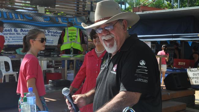 Former councillor Ian Rule on the microphone making announcements at the Feast of the Senses Market Day in 2015. Mr Rule died on June 25, 2022.