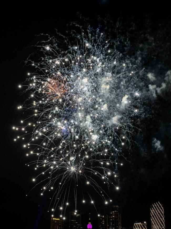 Fireworks over the port during the New Year celebrations in Colombo. Picture: AFP