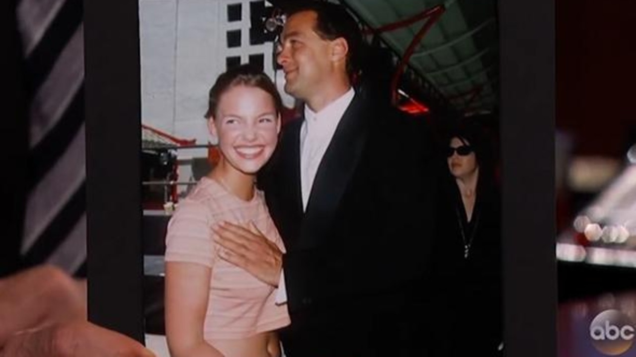 Actress Katherine Heigl with action star Steven Seagal. Heigl was just 16 in this photo. Picture: Supplied