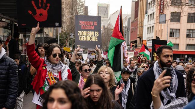 Australians have a right to protest but they don’t have a right to disrupt the daily lives of others and they certainly do not have a right to use violence no matter how strongly they feel about climate issues or about life in Gaza. Picture: NewsWire