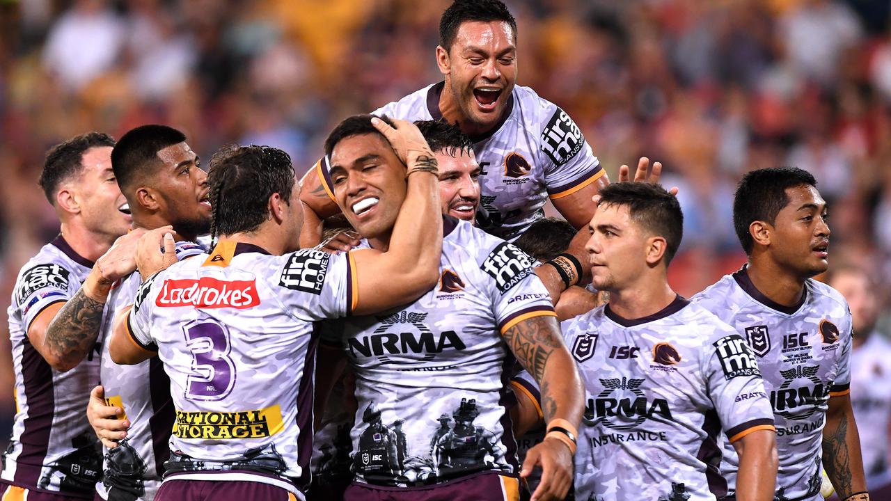 10 Broncos players ran for over 100 metres in their victory over the Sharks. 