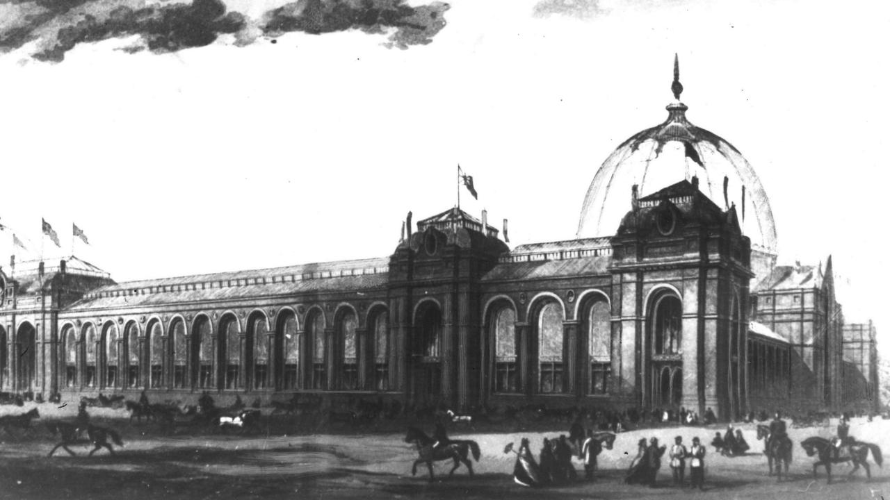 A drawing of the Crystal Palace, London, UK, which was built for The Great Exhibition in 1851.