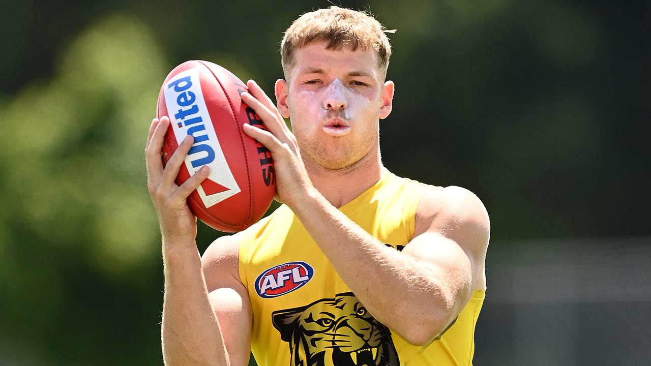 Jake Aarts will be putting in a big pre-season to try and lock down a permanent spot in Richmond’s best 22. Picture: Quinn Rooney/Getty Images