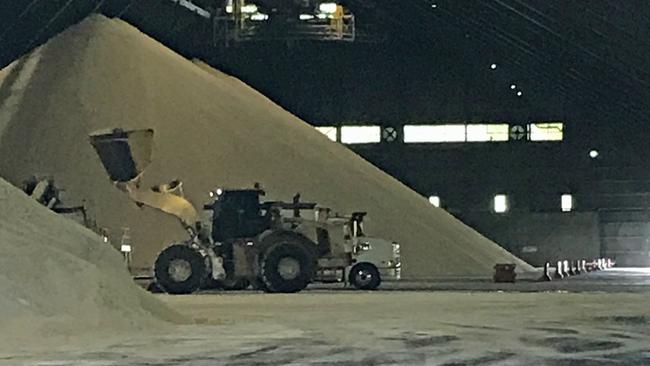 Inside the sugar sheds at Mackay Sugar Terminal. Picture: Contributed