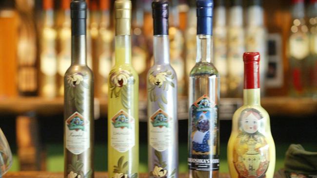 Award winning liqueurs at Tamborine Mountain Distillery. The bottles were once all hand painted. Pic: Alex Carter