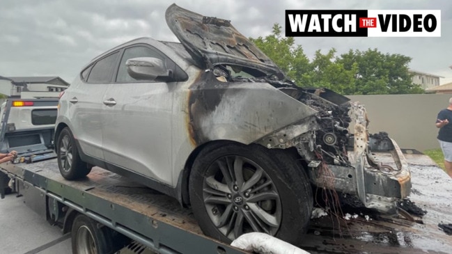 Mum’s car catches on fire in garage