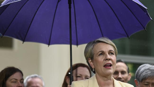 It’s pouring in Canberra, where Federal Water Minister Tanya Plibersek is overseeing the government’s first water tender that has locked in contracts to buy $55.5 million of irrigators’ water entitlements. Picture: Martin Ollman