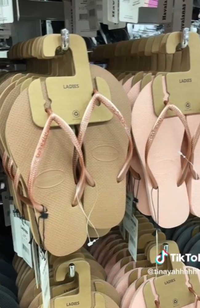 Kmart is selling Havaianas for $12. Picture: TikTok