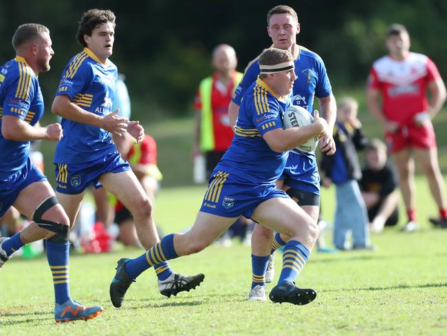 Blake Carter on attack for Toukley v Kincumber at Darren Kennedy Oval Sunday 7th May 2023 Central Coast Rugby League pic Sue Graham