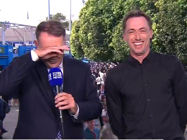 Tony Jones and John Millman kill viewers. Photo: Channel 9.