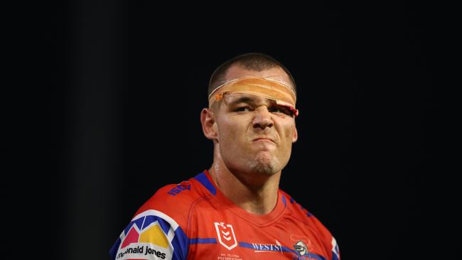 NEWCASTLE, AUSTRALIA - APRIL 28: David Klemmer of the Newcastle Knights during the round 7 NRL match between the Newcastle Knights and Parramatta Eels at McDonald Jones Stadium on April 28, 2019 in Newcastle, Australia. (Photo by Tony Feder/Getty Images)