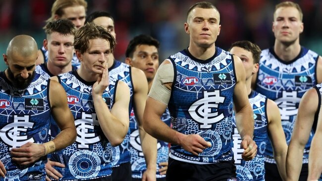 Carlton captain Patrick Cripps has slammed a report that he did not stay with the team during the trip to Sydney. Picture: Mark Kolbe/AFL Photos/ via Getty Images