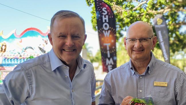 Anthony Albanese and Blair MP Shayne Neumann at the Ipswich show in 2021. Picture: Ebony Graveur