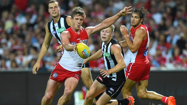 Luke Parker starred in Sydney’s big win over Collingwood. Picture: AAP