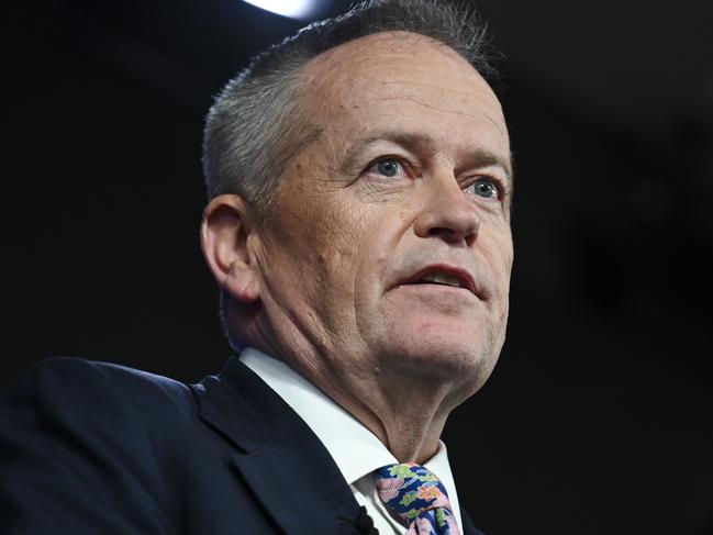 CANBERRA, Australia - NewsWire Photos - August 13, 2024:  NDIS and Government Services Minister Bill Shorten delivers an address to the National Press Club of Australia in Canberra. Picture: NewsWire / Martin Ollman