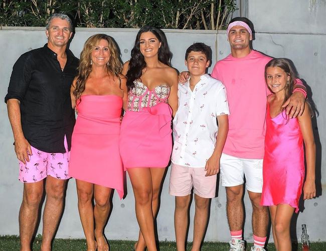 Nathan Cleary pictured with family. Father Ivan, mother Bec, sisters Indi and Milays and brother Jett. Picture: https://www.instagram.com/p/B7212UGB19a/