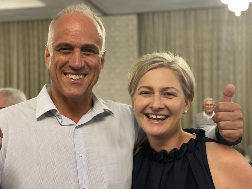 Newly elected LNP Member for Mackay Nigel Dalton with returning LNP Member for Whitsunday Amanda Camm. Picture: Fergus Gregg