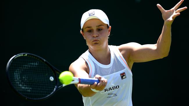 Ashleigh Barty at a practice session ahead of The Championships in Wimbledon. Picture: Getty Images