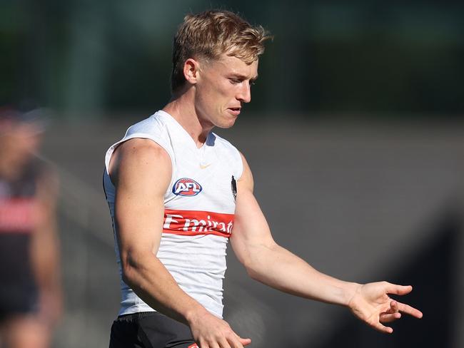 Chloe Williams is jumping on Joe Richards before his third game. Picture: Robert Cianflone/Getty Images